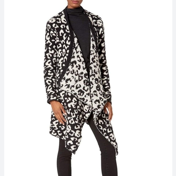 UGG Phoebe Knit Wrap Long Sleeve Cardigan Leopard Print Size L Women Soft - Picture 9 of 16